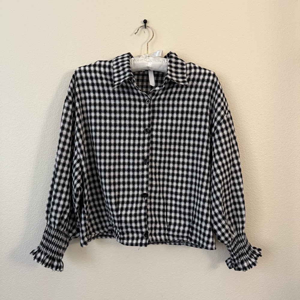 Black and White Gingham Blouse